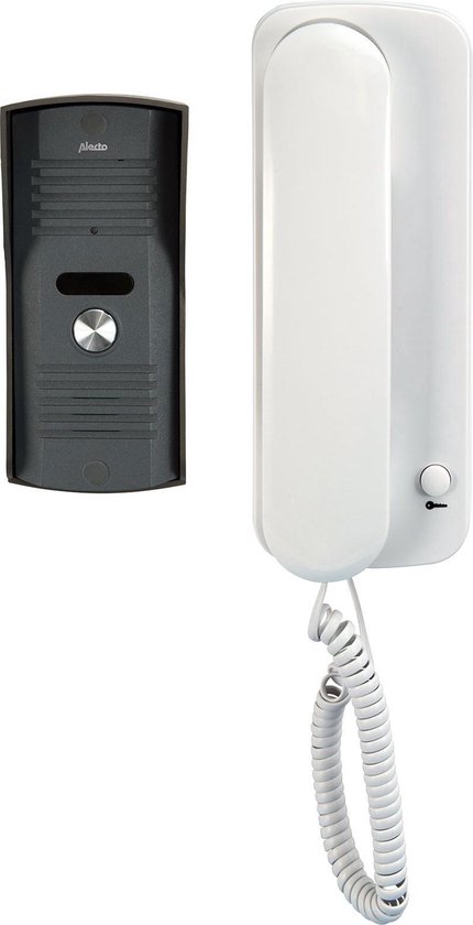 Alecto DP-60 Audio deurintercom - Veilig op afstand horen wie voor de deur staat - Wit / Antraciet