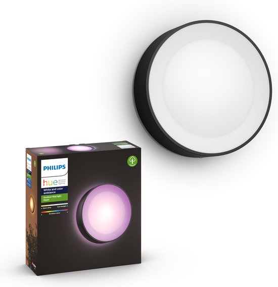 Philips Hue Daylo Outdoor wandlamp - White and Color Ambiance - zwart - Buiten