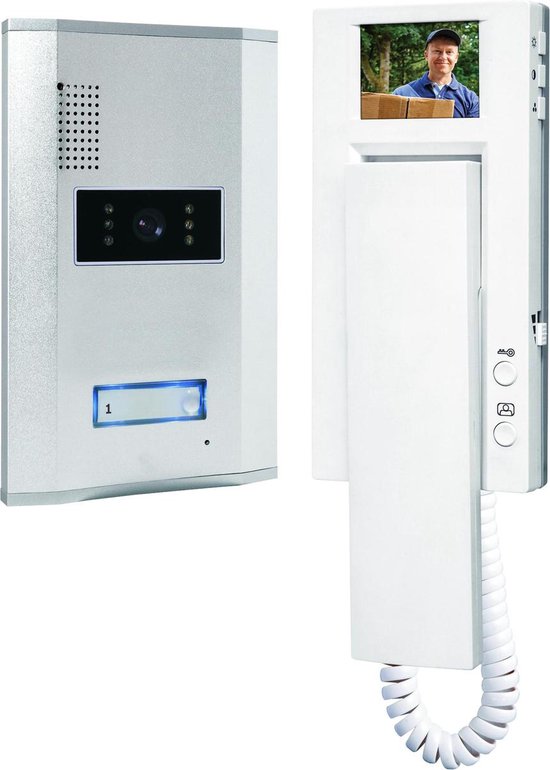 Smartwares VD61 - Video deurintercom set voor 1 appartement - 4 draads - 2-weg audio communicatie - Wit