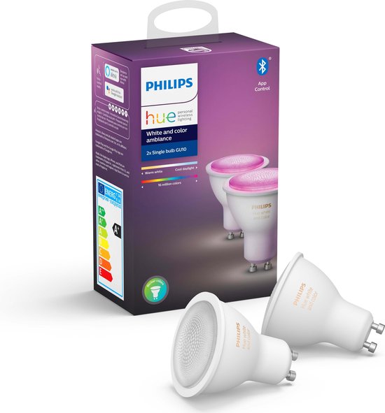 Philips Hue GU10 Duopack - White and Color Ambiance - 2 lampen - Bluetooth