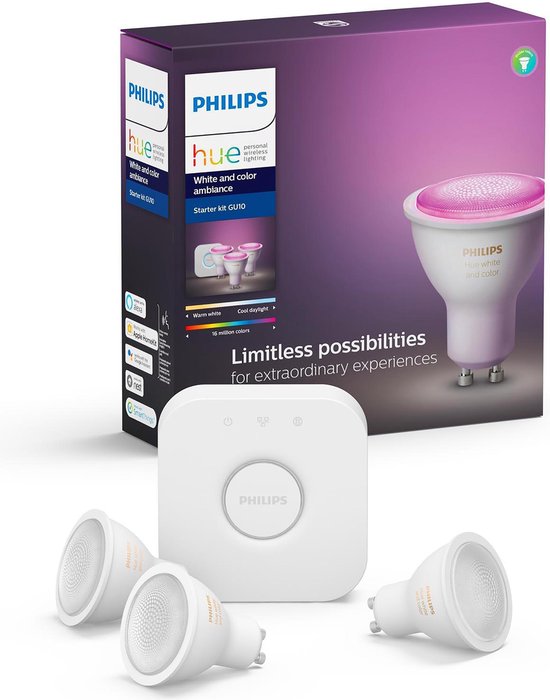 Philips Hue Starterspakket - White and Color Ambiance - GU10 - Bluetooth